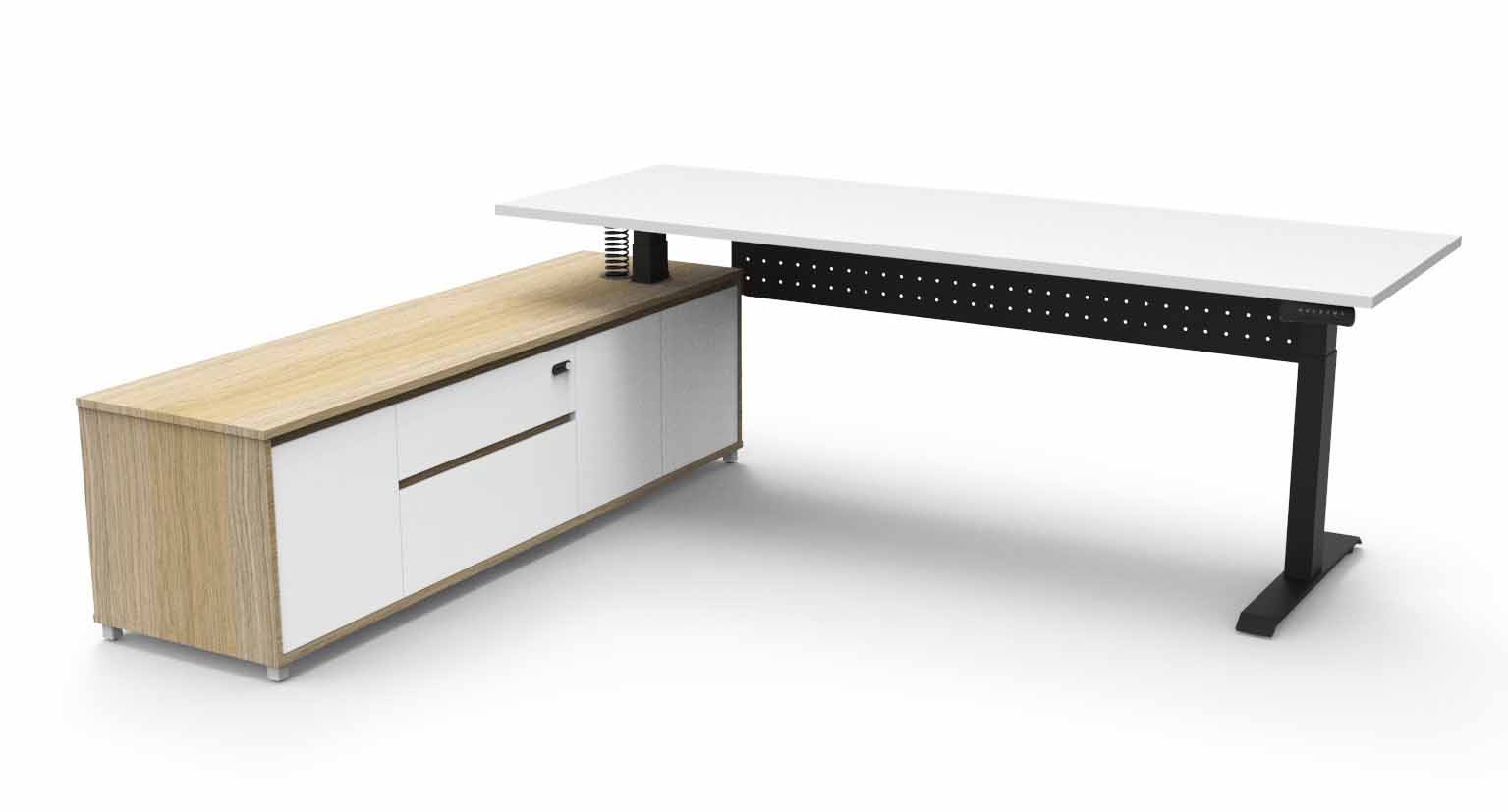 Boost+ Height Adjustable Executive Desk - with Modesty